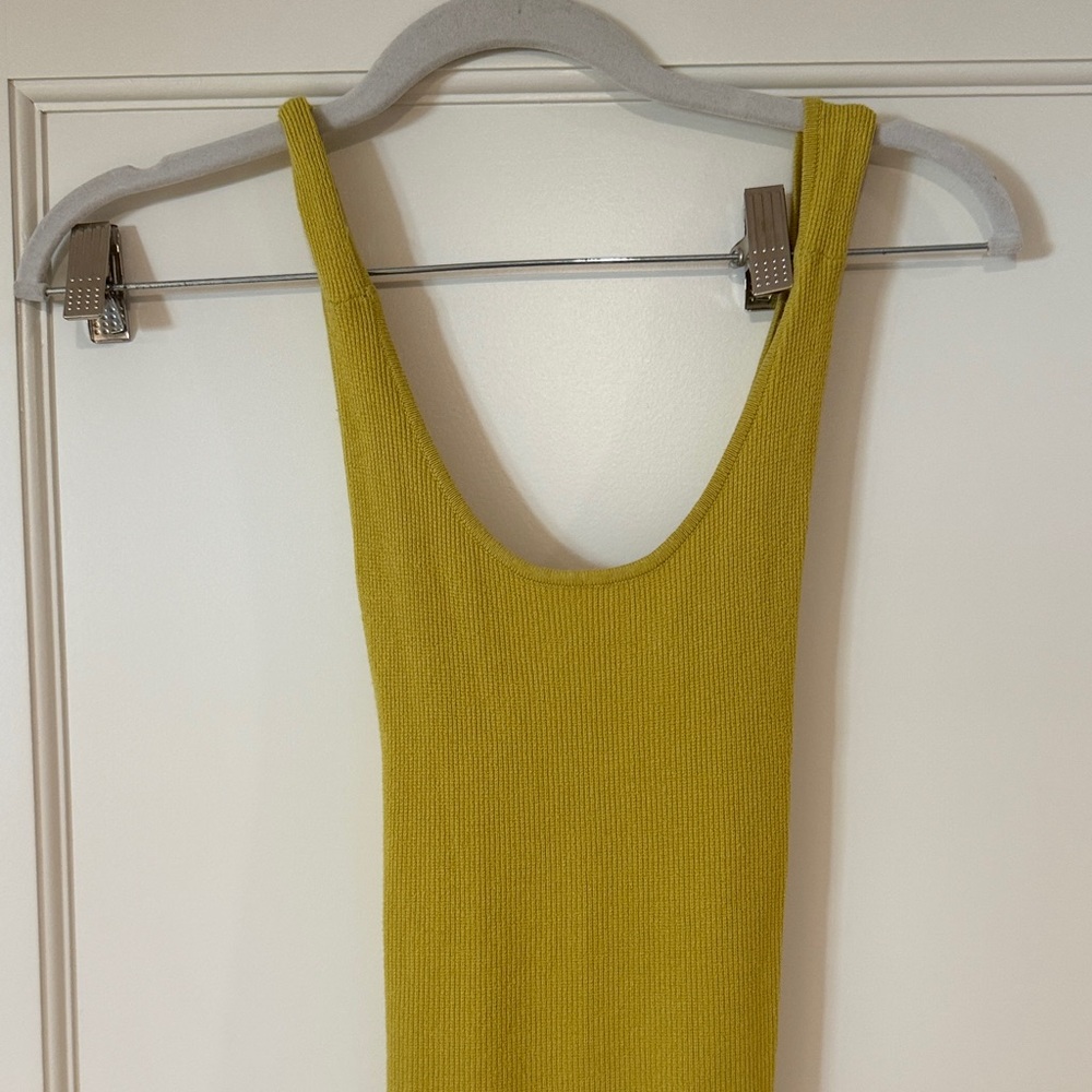 Free People Yellow Maxi Sleeveless Knit Dress